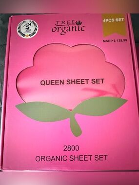 Tree Organic Queen Sheet Set - Pink